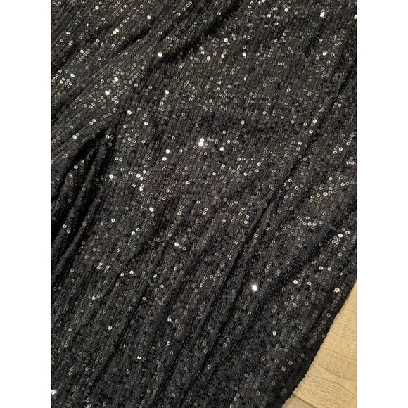 Women's Mid Rise Wide Leg Holiday Black Sequin Pants Wild Fable XXL Dress - Picture 2 of 2